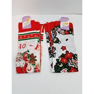 NEW! Vintage Christmas Novelty Bandana Lot Of 2 Santa Carolers